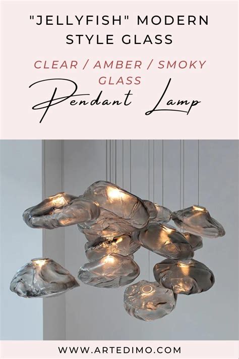 Jellyfish Modern Style Glass Pendant Lights Clear Amber Smoky