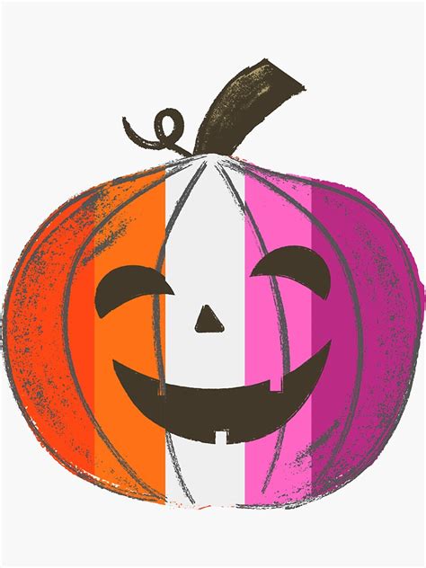 LGBT Lesbian Pride Pumpkin Halloween Sticker For Sale By Rmgee Redbubble