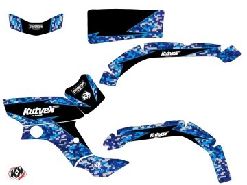 Yamaha 350 Grizzly ATV Predator Graphic Kit Blue Kutvek