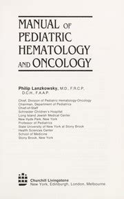 Manual Of Pediatric Hematology And Oncology By Philip Lanzkowsky Open