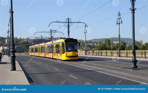 New Yellow Tram In Budapest Editorial Stock Image Image Of Line