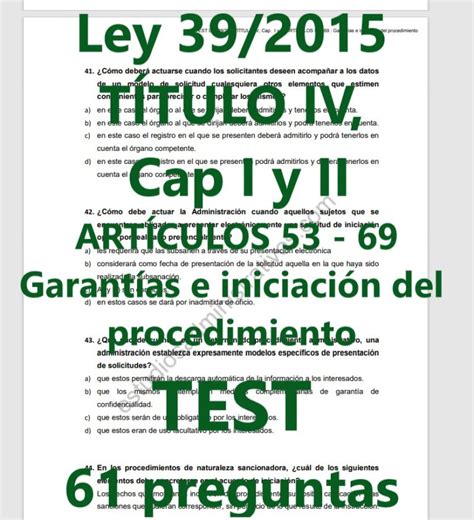 Test De La Ley T Tulo Iv Cap I Y Ii Art Culos