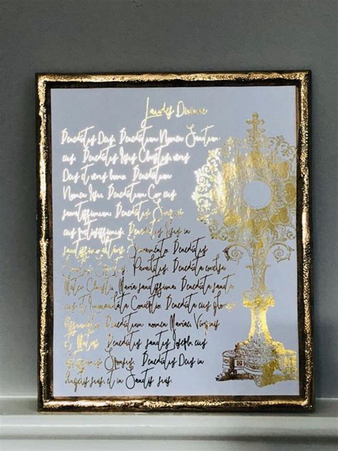 Divine Praises Latin Metallic Foil Print Priest Gift Catholic - Etsy