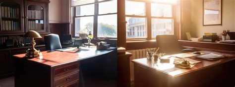 Premium AI Image | A desk by the window