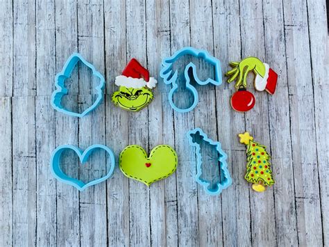 Grinch Cookie Cutter Grinch Head Cutter Grinch Hand Cutter Christmas