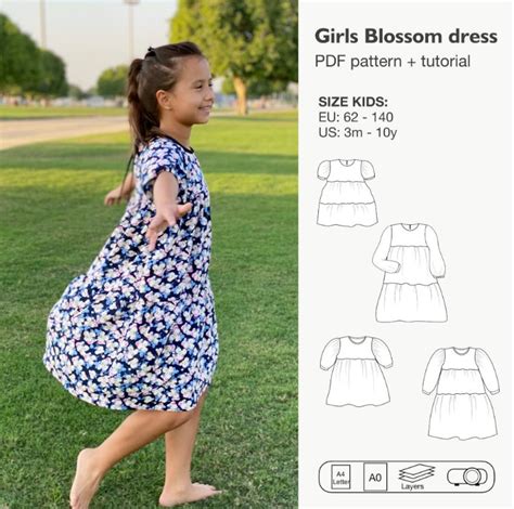 Ithinksew Patterns And More Ivl Girls Blossom Dress Girls Tiered