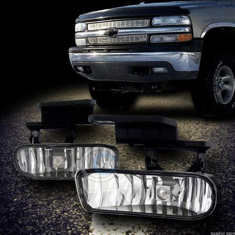 Find Euro Chrome Clear Front Bumper Fog Light 99 00 02 Chevy Silverado Suburban Tahoe In Walnut