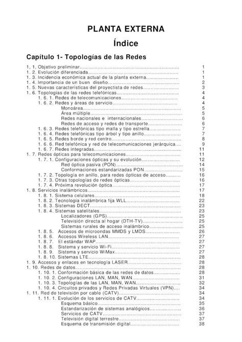 PDF PLANTA EXTERNA Índice PLANTA EXTERNA Índice Capítulo 1