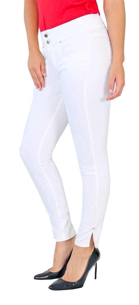 Trueslim™ White Two Button Jeggings Trueslim Jeans