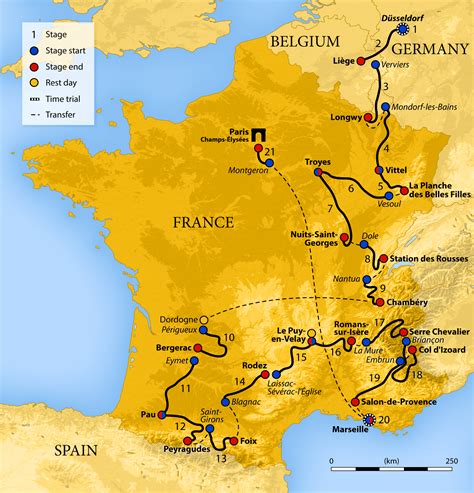 Tour De France 2017 Le Parcours Détaillé étape Par étape