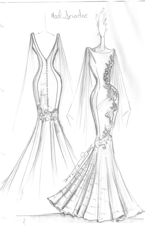 Boceto Vestido De Novia Del Diseñador Francisco Tamaral Modelo Ariadne Fashion Drawing