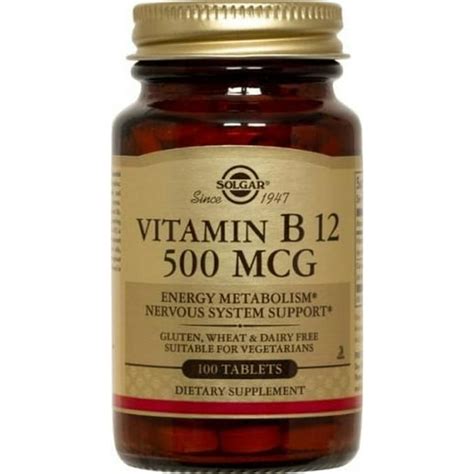 Solgar Vitamin B12 500 Mcg Tablets 100 Ct