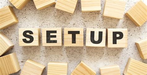 setup word  blurring background stock image image  process