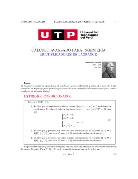 S S Multiplicadores De Lagrange Calculo Avanzado Para Ingenier