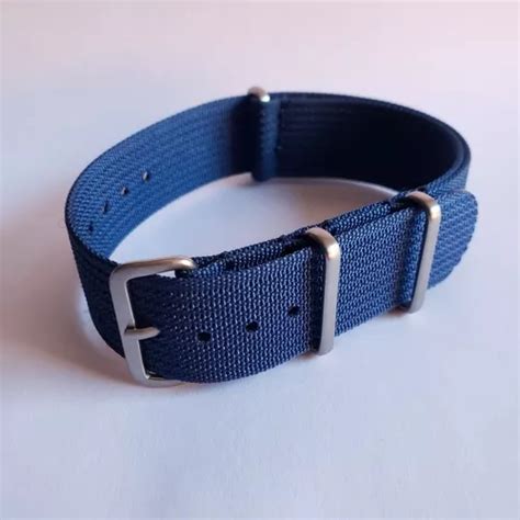 Pulseira Nato Ribbed Mm Azul Royal Frete Gr Tis