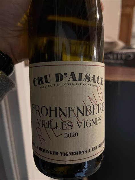 Famille Hebinger Riesling Frohnenberg France Alsace Cellartracker