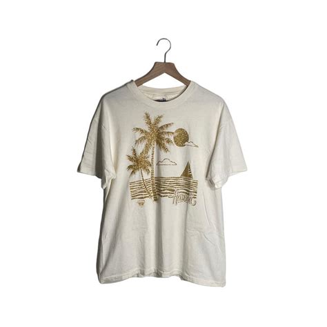 Golden Glitter Hawaii Vintage 90s Graphic Depop