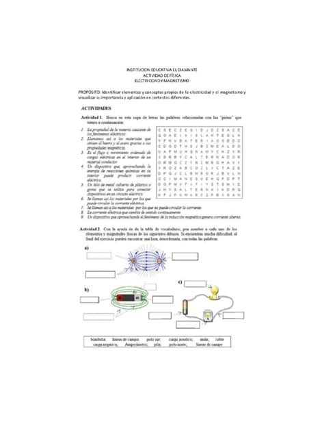 Actividad De Electricidad Y Magnetismo Quinto Pdf