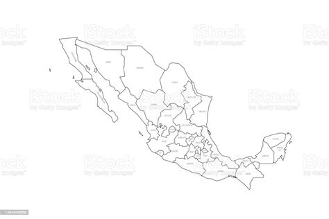 Mexico Political Map Of Administrative Divisions Stock Illustration Download Image Now