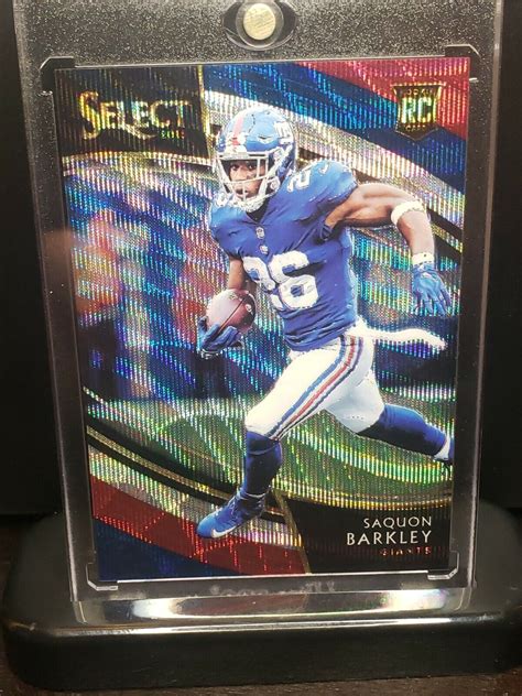 2018 19 Panini Select Saquon Barkley Tri Color Prizm Rookie RC 99