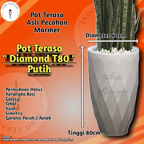 Jual Indo Terazzo Teraso Keramik Pot Tanaman Teraso Marmer Tipe Diamond