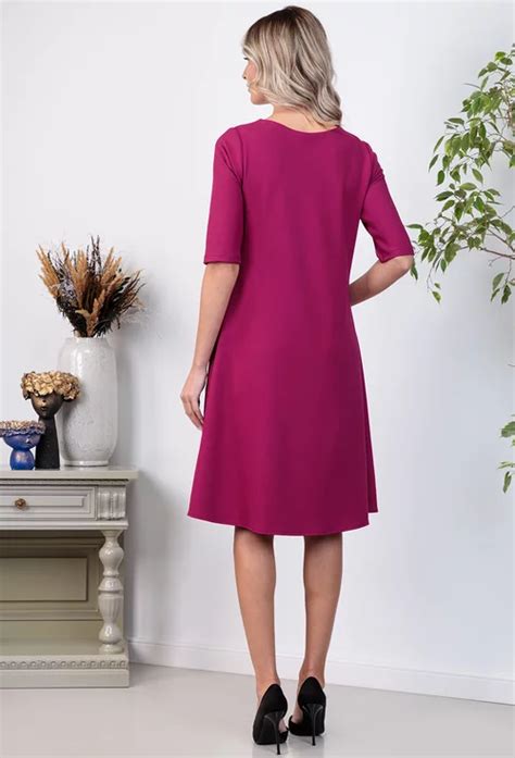 Rochie Magenta Accesorizata Cu Buzunare Dasha Ro