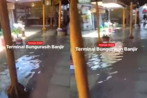 Terminal Bungurasih Terendam Air Netizen Sikapi Jeleknya Drainase Dan