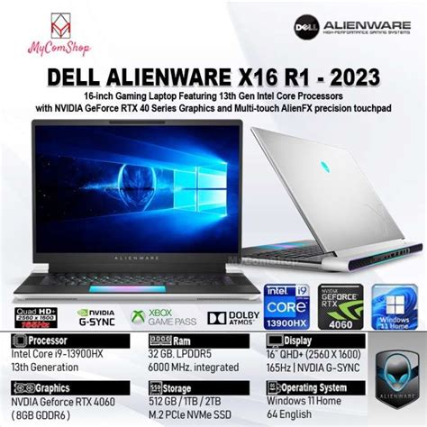 Jual Dell Alienware X16 R1 I9 13900hx 32gb Ram 512gb Ssd Rtx 4060 8gb