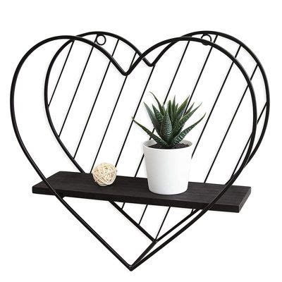 Stories Black Floating Shelves For Wall Love Heart Design Romantic