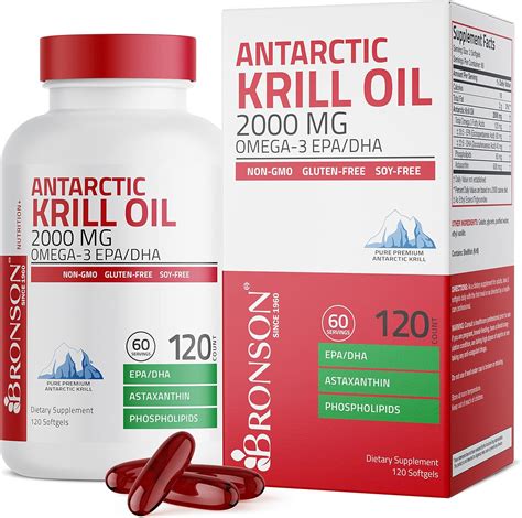 Bronson Antarctic Krill Oil With Omega S Astaxanthin Phospholipids