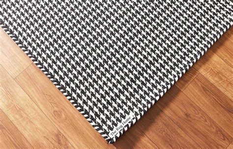 Handmade Kilim Durry Hounds Tooth Black White Flat Weave 100 Woolen