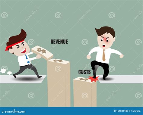 Business People Are Increasing Revenue And Reduce Costs Flat Design