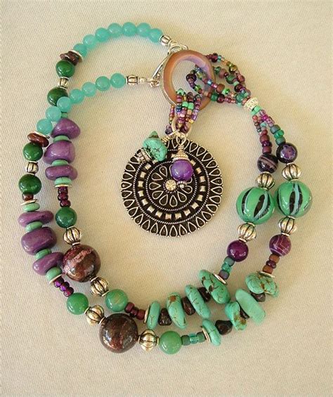 Bohemian Jewelry Gemstone Necklace Bohostyleme Handmade Layered Necklace Modern Hippie Boho