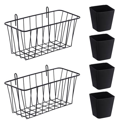 Large Grid Wall Baskets Cups 6pc Gridwall Accessories Set Hanging