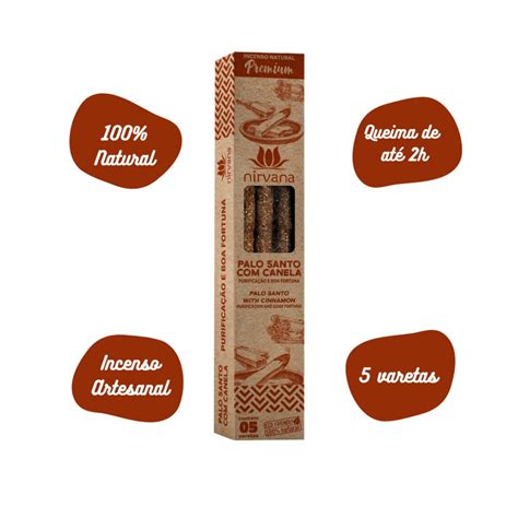 Incenso Natural Nirvana Premium Palo Santo Canela Shopee Brasil