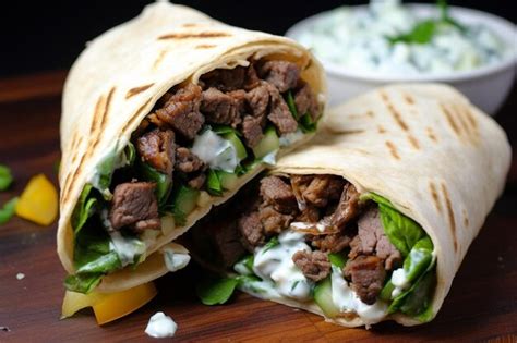 Greek Goddess Gyro Burrito Premium Ai Generated Image
