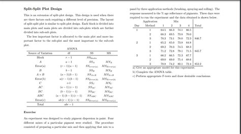 Solved Split-Split Plot Design This is an extension of | Chegg.com