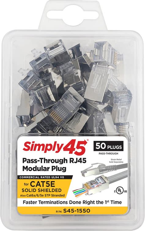 Simply45 Shielded Internal Ground Pass Through Rj45 Modular