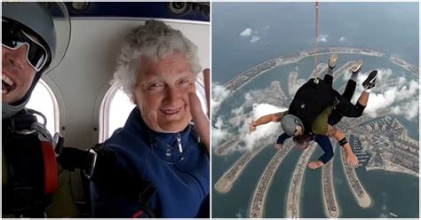 WATCH: 82-year-old Woman Goes Skydiving over The Palm Jumeirah | Dubai OFW