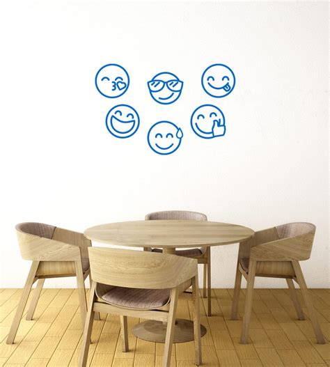 Emoticons Smiley Face Emoji Symbols Removable Nursery Wall Art Living