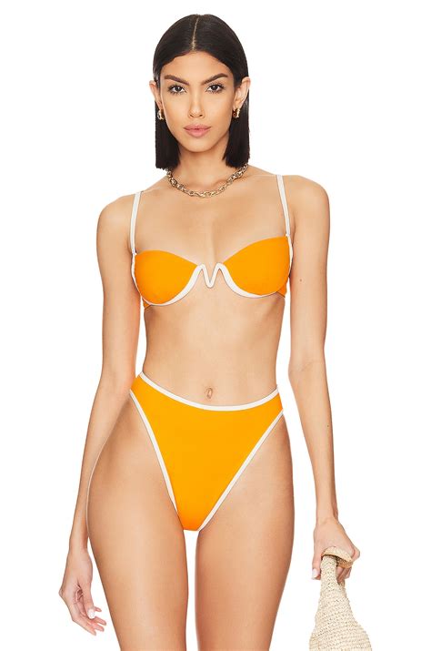 Lspace Nico Bikini Top In Mango Cream Revolve