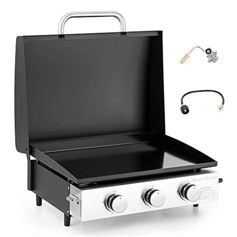 Captiva Designs 22 In Flat Top Grill With Ceramic Coated Cast Iron Pan