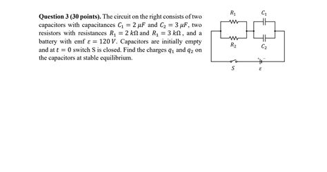 Solved Question 3 30 Points The Circuit On The Right Chegg