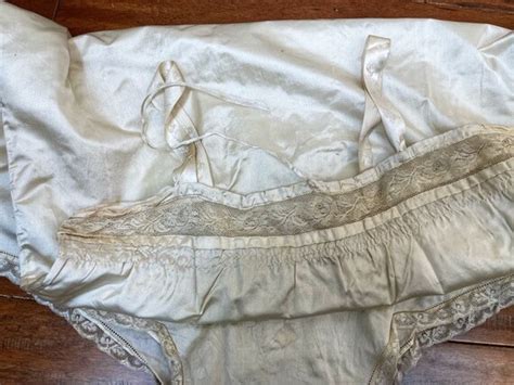 Antique Edwardian Lingerie Step In Antique Silk Teddy Gem