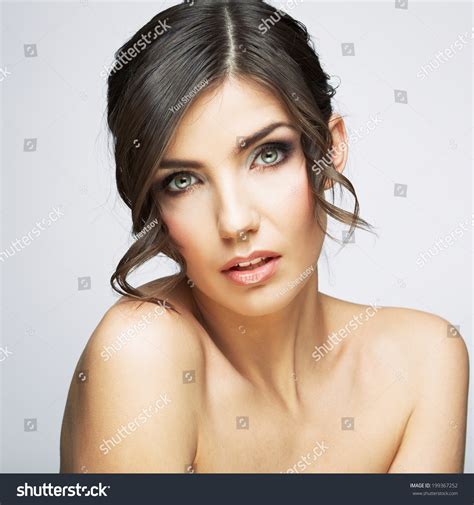 Beautiful Woman Portrait Nude Shoulders Female Stock Photo