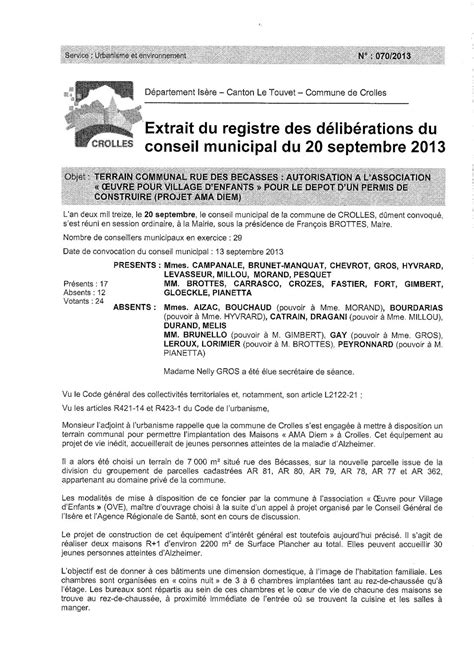 Calam O Crolles Deliberation Autorisation D Pot Permis De