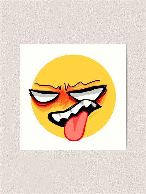 Angry Cursed Emoji Tiktok Meme Face Art Print For Sale By Cursedemoji Redbubble