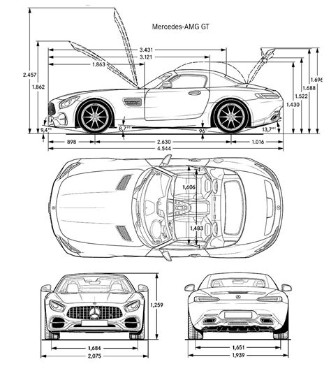 Mercedes Amg Gt Roadster 2017 Blueprint Download Free Blueprint For