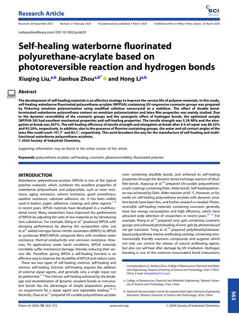 Selfhealing Waterborne Fluorinated Polyurethaneacrylate Based On