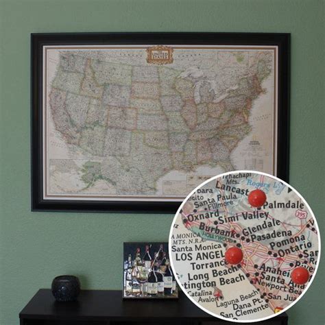 Personalized North Carolina Earth Toned Travel Map With Pins Push Pin ...